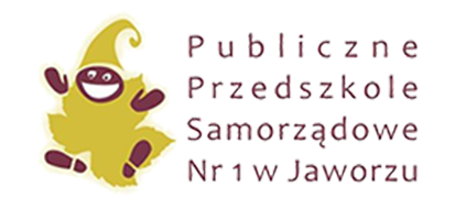 napis Publiczne Przedszkole Samorządowege nr 1 w Jaworzu​, obok postać skrzata