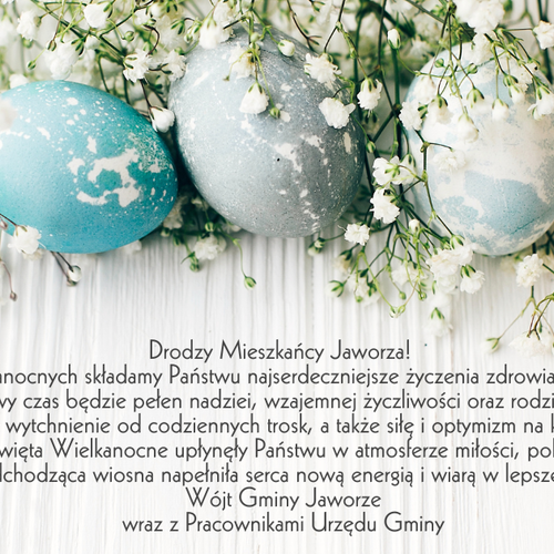Obraz główny aktualności o tytule Życzenia Wielkanocne dla mieszkańców Jaworza! 