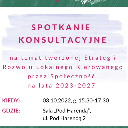 Obraz główny aktualności o tytule Otwarte spotkanie konsultacyjne 