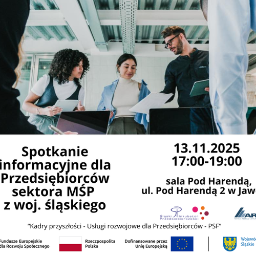 Obraz główny aktualności o tytule Zaproszenie do udziału w projekcie "Kadry przyszłości - Usługi rozwojowe dla przedsiębiorców -PSF" 