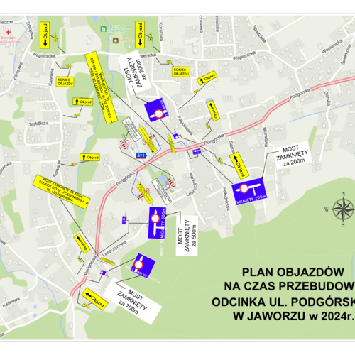 Obraz główny aktualności o tytule Ul. Podgórska – prace drogowe, utrudnienia w ruchu 