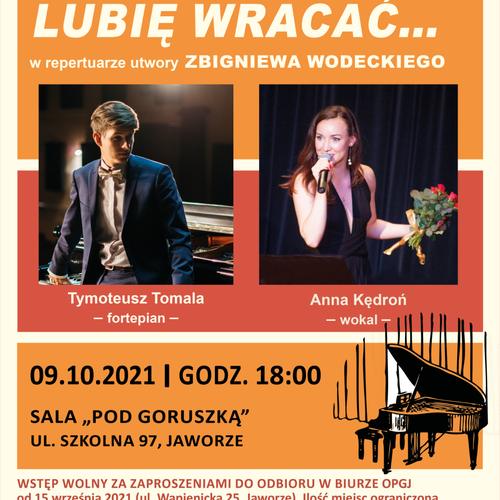 Obraz główny aktualności o tytule 9.10.2021 – Zapraszamy na koncert „LUBIĘ WRACAĆ…” 