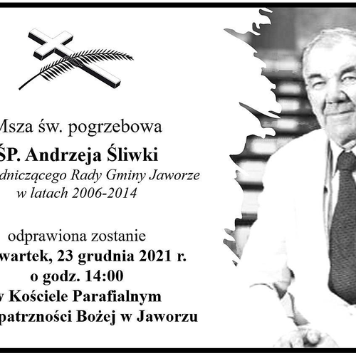 Obraz główny aktualności o tytule Msza święta pogrzebowa ŚP. Andrzeja Śliwki 