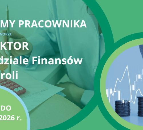 Obraz główny aktualności o tytule Nabór na wolne stanowisko urzędnicze: Inspektor w Wydziale Finansów i Kontroli 