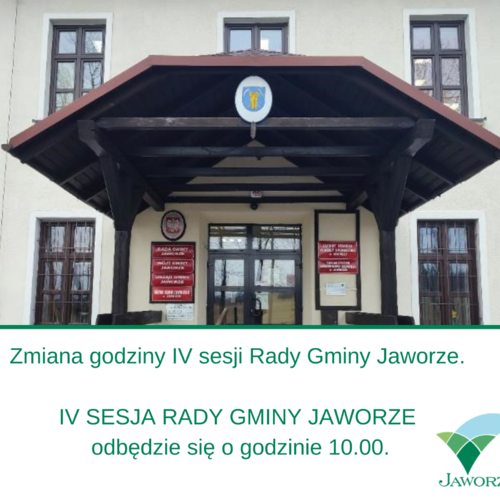 Obraz główny aktualności o tytule Zmiana godziny IV sesji Rady Gminy Jaworze 