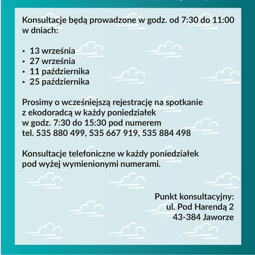 Obraz główny aktualności o tytule Dyżur ekodoradcy w Jaworzu 